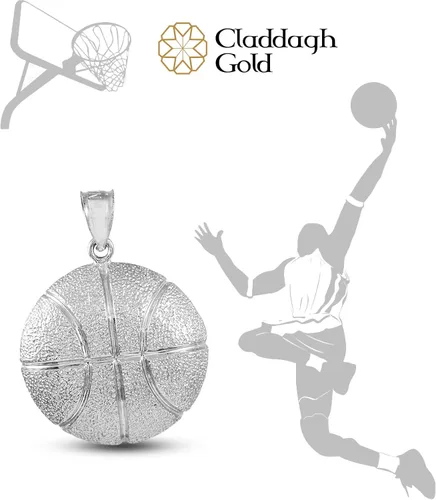 Miniatura 4 de Sports Charms Colgante de baloncesto martillado de plata de ley 925 sólida Plata esterlina