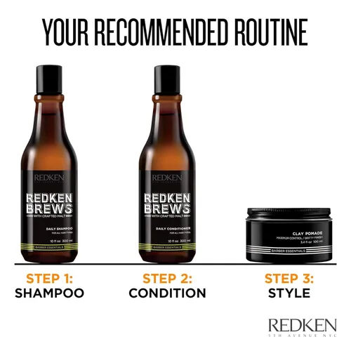 Miniatura 4 de Redken Brews Champú diario para hombres, limpiador ligero para todos los tipos de cabello, 33.8 onza