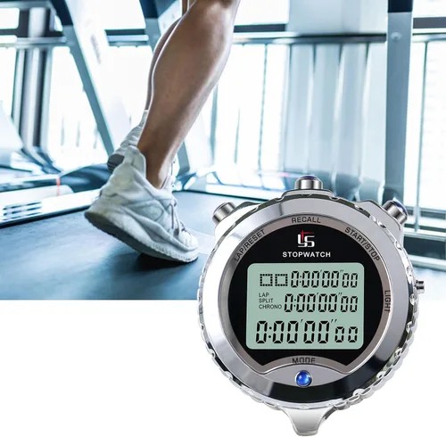 Miniatura 2 de Temporizador deportivo profesional digital con alarma de calendario, temporizador multimano para correr