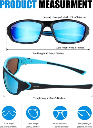 Miniatura 3 de Frienda Paquete de 6 Lentes de Sol Polarizados para Deportes para Hombre, Multipack, Se Ajustan sobre Lentes, Paquete de Lote, Set de Lentes