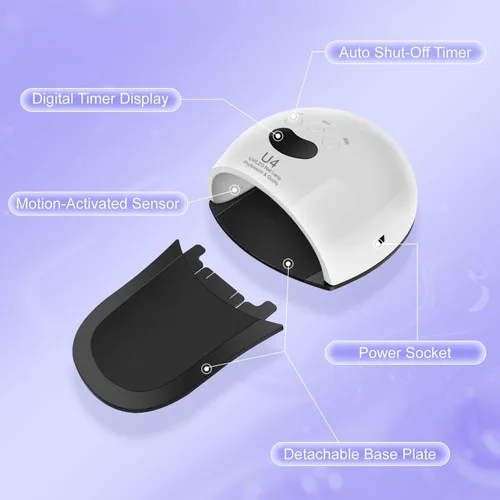Miniatura 5 de Lámpara de uñas LED UV, secador de uñas 2 en 1 de 48 W para esmalte de uñas de gel, luz UV, herramientas de arte de uñas para pies de mano, 30 LED