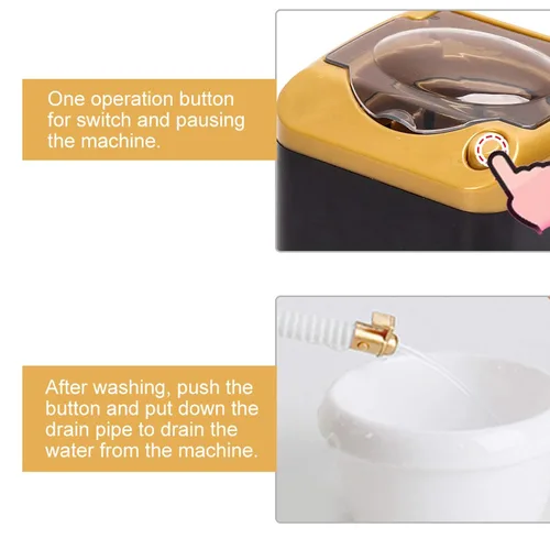 Miniatura 2 de Lavadora, mini lavadora eléctrica para brochas de maquillaje, máquina automática de limpieza de secado rápido de plástico de simulación para mujeres