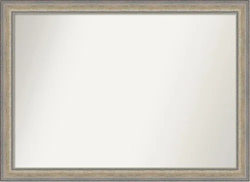 Miniatura 425 de Amanti Art Espejo de baño plateado para sobre fregadero, 28 x 47 pulgadas, espejo rectangular de plata imperial, marco de madera tradicional de gran