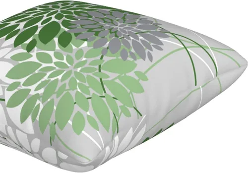 Miniatura 2 de Drmstow Juego de 2 fundas de almohada verde salvia de 18 x 18 pulgadas, para primavera y verano, dalia, geométricas, florales, elegantes, cuadradas