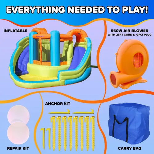Miniatura 4 de Tobogán rígido de agua inflable de Sportspower., Double Slide