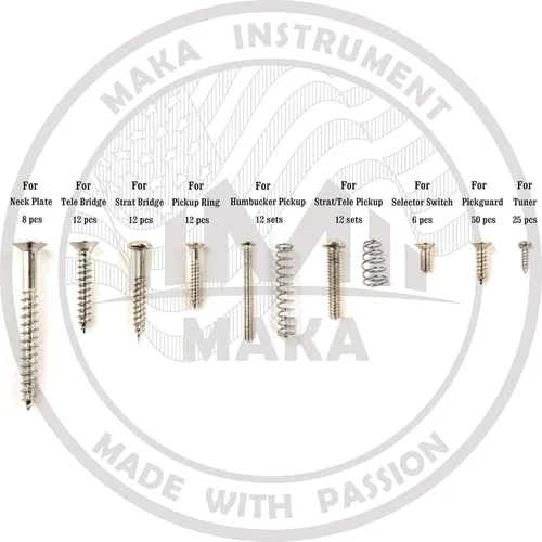 Miniatura 3 de Kit de MAKA para tornillos de guitarra, caja de surtido para puente de guitarra eléctrica, pastilla, golpeador, afinador, interruptor, placa
