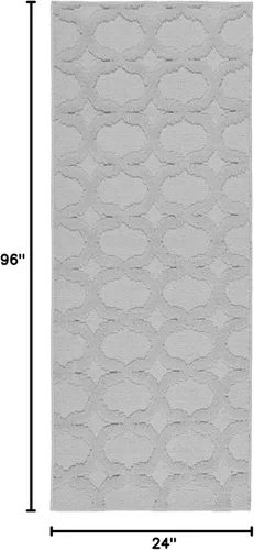 Miniatura 275 de Garland Rug Sparta - Alfombra antideslizante de polipropileno de 2 pies x 12 pies, color negro, ideal para salas de estar y pasillos, elegante