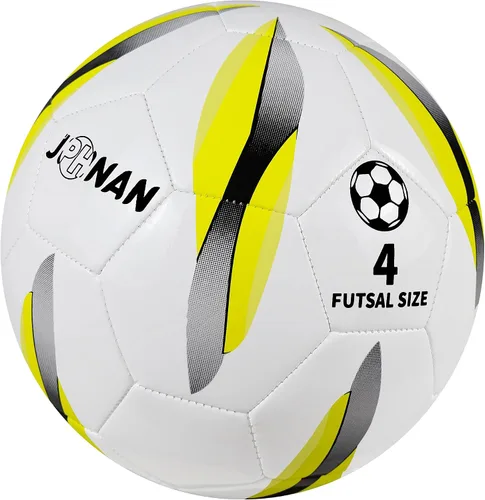Miniatura 3 de Futsal Ball Size 4 for Youth and Adult Training Low Bounce, Indoor Soccer Ball, TPU Cover, Reinforced Stitching, Reduced Rebound Blanco/Amarillo