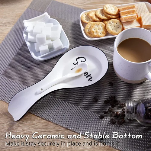 Miniatura 5 de DAYYET - Soporte para cuchara grande de cerámica, soporte para cucharas para encimera de cocina, soporte para espátula, soporte para utensilios