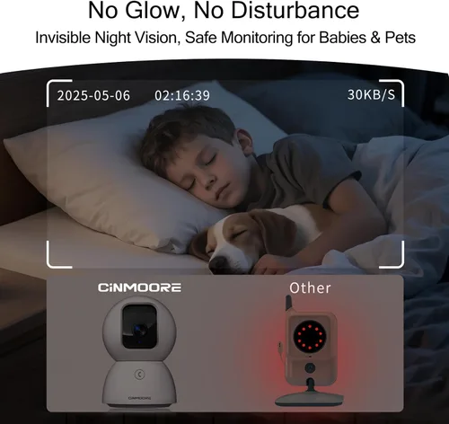 Miniatura 7 de Cámara de Seguridad 5G para Interior, Cámara 3K para Mascotas/Perros con Altavoz/Aplicación para Teléfono, Cámaras PTZ WiFi para Monitor de Bebé