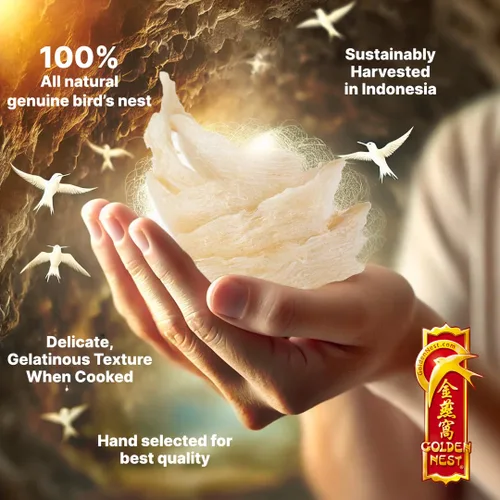 Miniatura 2 de Golden Nest Nido de pájaros blanco prémium AAA, 100% natural, fabricado en Estados Unidos, caja de tamaño familiar, 8 onzas