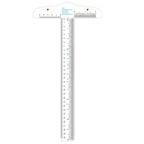 Regla cuadrada en T transparente de acrílico de 12 pulgadas/11.8 in, en pulgadas y métrica, regla cuadrada T, transparente, regla en T, para