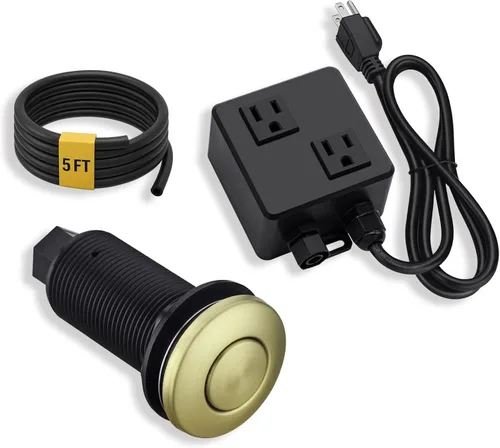 Miniatura 10 de BESTILL Kit de interruptor de aire de eliminación de basura en la parte superior del fregadero con doble salida, listado UL, bronce aceitado de 3.6