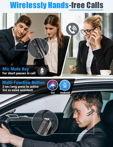 Miniatura 7 de Link Dream Auricular Bluetooth inalámbrico CVC8.0 para teléfono celular, micrófono dual, cancelación de ruido, teléfono con llave de silencio 20H