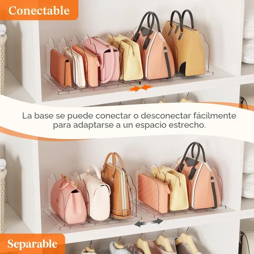 Miniatura 5 de Lifewit Organizador de Bolsos para Armario, Organizador Transparente de Almacenamiento de Bolsos, Soporte Ajustable para Bolsos para Organización