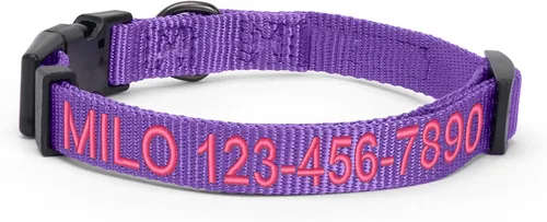Miniatura 51 de Collar para mascotas Pawtitas, de 6 pies, suave, ajustable, color sólido, de nailon. El collar y arnés a juego para perros y cachorros, se venden