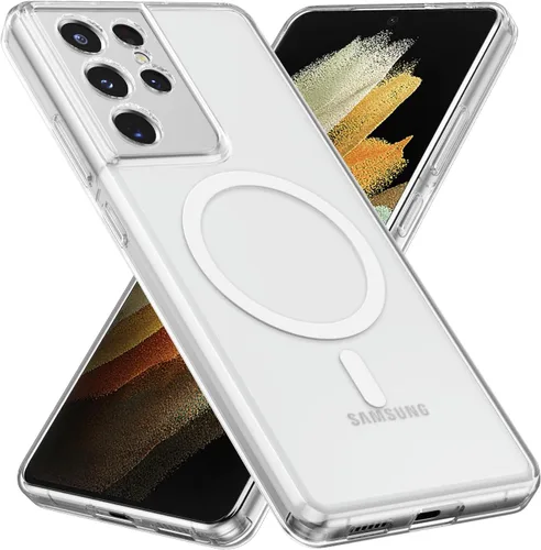 Miniatura 13 de RALEAVO - Funda magnética para Samsung Galaxy S22 [Compatible con Magsafe], cubierta mate y brillante delgada, parte trasera de policarbonato duro