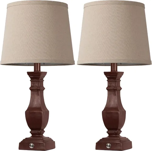 Miniatura 7 de ROTTOGOON Juego de 2 lámparas de mesa regulables, lámparas de mesa rústicas de granja para sala de estar, dormitorio, lámparas de mesita de noche