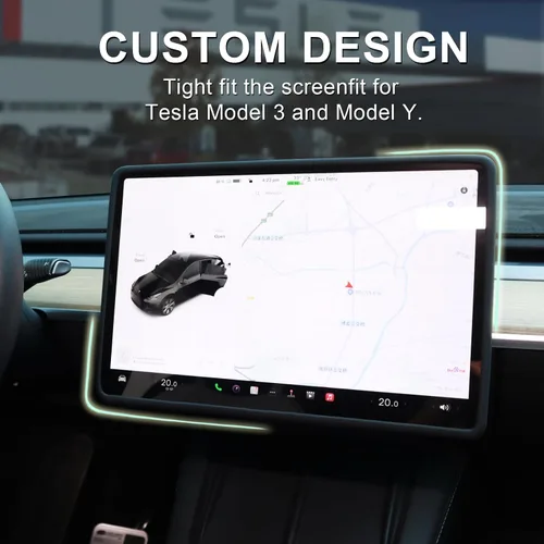 Miniatura 4 de Rislobx Protector de pantalla para Tesla Model 3/Y, accesorios con marco inferior ampliado, protección de pantalla de consola central de silicona
