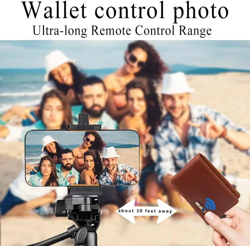 Miniatura 4 de Cartera rastreable para hombres Anti-perdida Cartera para hombre GPS Tracker & Finder tarjeta de crédito (marrón) Regalo de Navidad