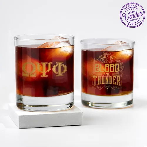 Miniatura 5 de BBGreek Omega Psi Phi Parafernalia – Vendedor Oficial – Juego de 2 vasos – 11 oz – Sons of Blood and Thunder