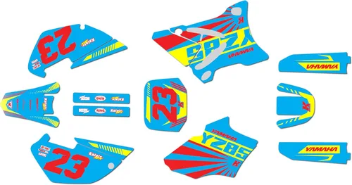 Miniatura 3 de Kit de gráficos para Yamaha YZ85 (2002-2014) serie FH cian 9 mil-Dirt Pit Bike calcomanías de motocicleta, calcomanía de carreras de motocross