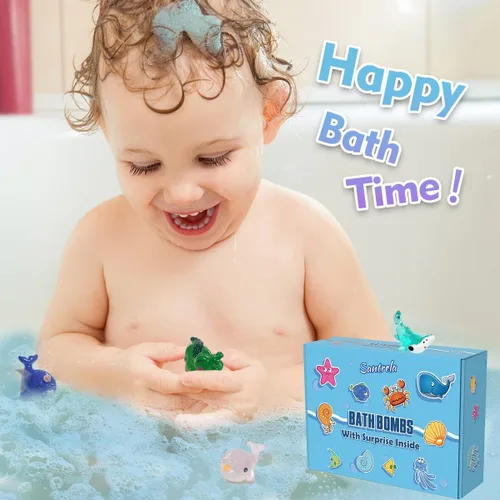 Miniatura 3 de Bombas de baño para niños con juguetes sorpresa en el interior, paquete de 12 bombas de baño para niños, juego de regalo para niñas y niños