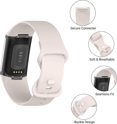 Miniatura 2 de Watch Bands Compatible with Fitbit Charge 5 Women&Men,Adjustable Wristband Replacement Waterproof Silicone Bands Smartwatch Strap for Fitbit Charge