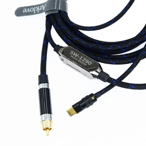 Miniatura 5 de Arklove Cable USB c a coaxial macho tipo c a interfaz de audio coaxial digital RCA hembra adaptador de cable spdif para amplificador de sonido DSD64