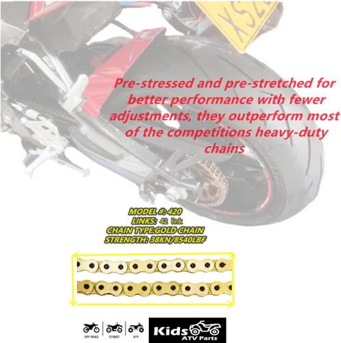 Miniatura 6 de Se adapta a Coleman CT200U CT200U-EX BT200X Mini cadena de bicicleta MB200 MB165 Baja Warrior Heat Mini Baja Motorsports eje delantero #420 cadena