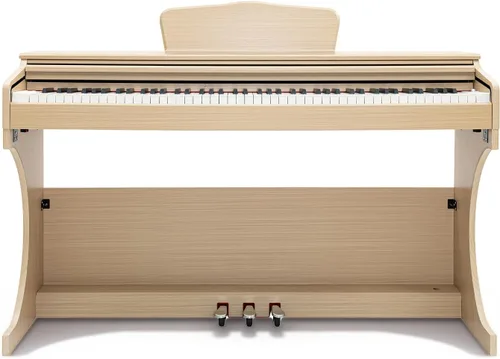 Miniatura 7 de Piano Eléctrico de 88 Teclas Piano Digital Ponderado para Principiante Teclado Piano Incluye Banco de Piano, Adaptador de Corriente, Tres Pedales