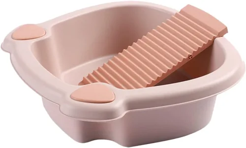 Toddmomy Lavabo de tabla de lavado de 11.41 x 11.41 x 3.74 pulgadas, ligero para lavar a mano, ropa, pequeñas prendas delicadas, uso en el hogar,