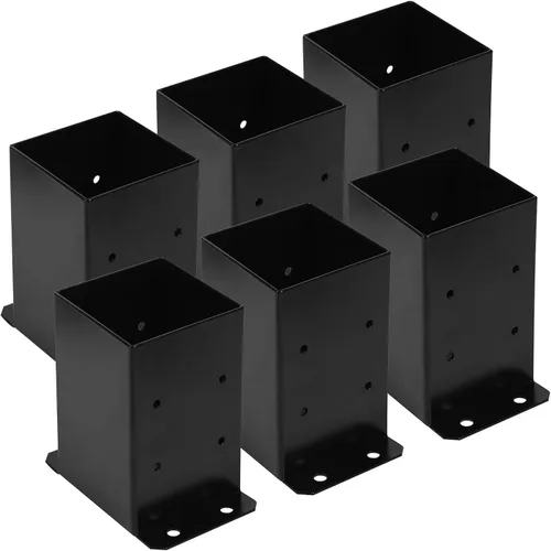Miniatura 11 de Base de poste de 4 x 4 pulgadas, 2 piezas, soporte de base de anclaje, base de poste de cubierta para barandilla de pérgola y buzón