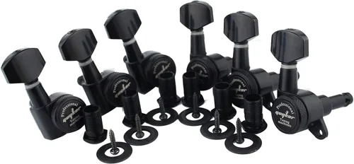 Miniatura 12 de Guyker Clavijas de afinación con bloqueo para guitarra (6 para la derecha) - Clavijas de afinación de 1:18 con chaveta de cuerda de bloqueo y cabeza