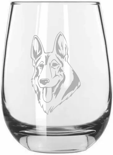 Miniatura 225 de Sakhalin Husky Dog - Copa de vino grabada personalizada de 15.25 onzas sin tallo