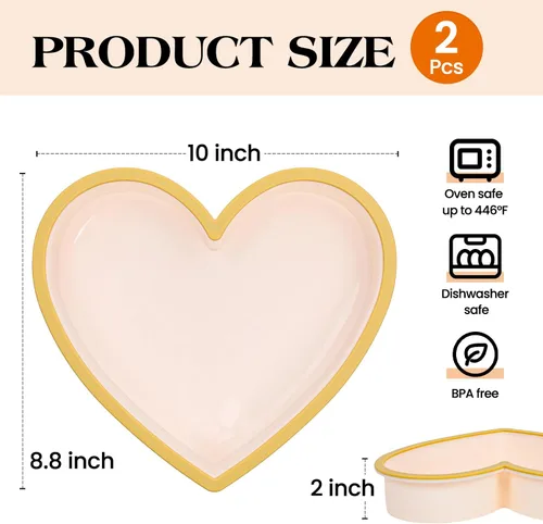 Miniatura 4 de FUNBAKY Moldes de silicona con marco reforzado de metal en forma de corazón, 10 pulgadas, moldes antiadherentes para moldes para pasteles
