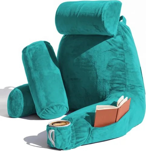 Miniatura 12 de Nestl Almohada de lectura para niños y adolescentes con espuma viscoelástica triturada, almohadas de respaldo para leer, ver y jugar, uso