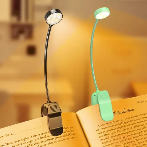 Miniatura 13 de KTEBO Luz de libro recargable para leer en la cama, lámpara de lectura de libros para cuidar los ojos con 10 modos LED, luz portátil ligera de 1.3