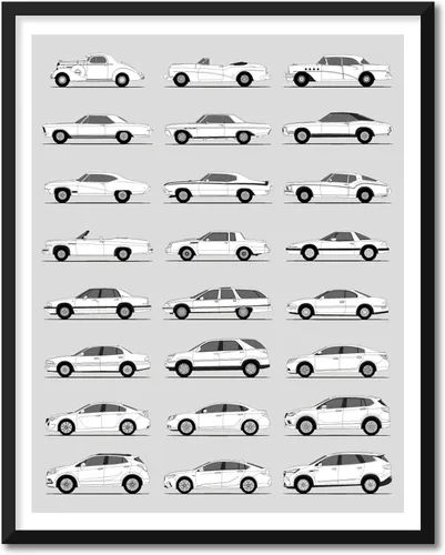 Miniatura 9 de Idea Network Póster hecho a mano compatible con Chevy impreso, arte de pared, decoración hecha a mano de lo mejor de las generaciones de Chevy