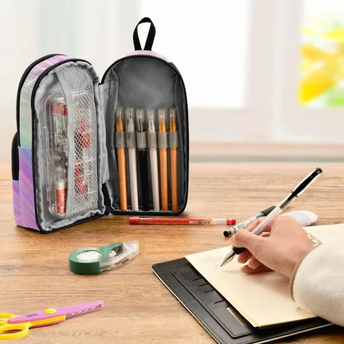 Miniatura 6 de Bolsa de lápiz colorida Bolsa de lápices duradera Caja organizadora Casos de papelería Estuche para lápices Estuche de pluma Colorido