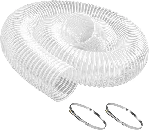 Miniatura 15 de Manguera de recolección de polvo de PVC de servicio pesado de 2-1/2 pulgadas x 5 pies, resistente a perforaciones, manguera flexible de humos de PVC