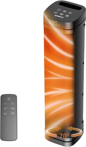 Calentador de espacio para uso en interiores - Calentadores eléctricos de 24 pulgadas y 1500 W con termostato, oscilación de 70°, 5 modos, control