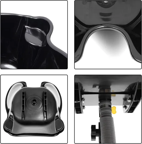 Miniatura 6 de Lavabo de champú de plástico con altura ajustable para salón de belleza, cuenco de lavado de peluquería, lavabo móvil para peluquería con manguera