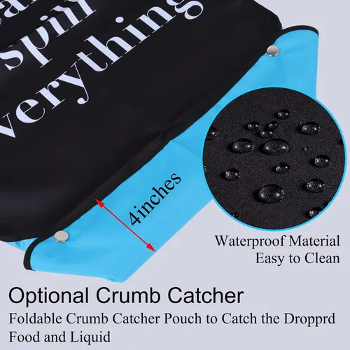 Miniatura 5 de Baberos divertidos para adultos para hombres, lavables, impermeables, babero para adultos para comer con recogemigas, regalos de broma para hombres