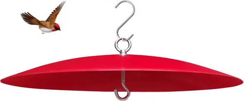 Miniatura 8 de Bafle de comedero de pájaros, protector para casas de pájaros, deflector colgante de metal de 13 pulgadas para exteriores, color negro Negro-1