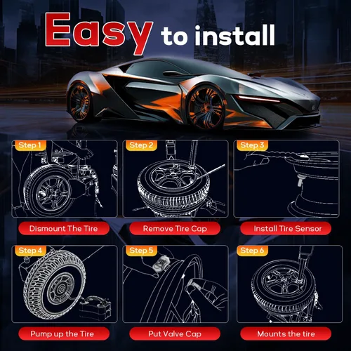 Miniatura 9 de Autel Sensores TPMS, MX-Sensor 2 en 1 (315 MHz+433 MHz), sensor de presión de neumáticos universal a presión de neumáticos a presión de nivel OE