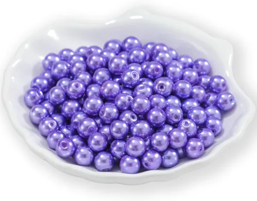 Miniatura 9 de 200 piezas de cuentas de perlas de cristal falsas redondas checas pequeñas con lustre satinado, cuentas separadoras sueltas a granel con agujeros