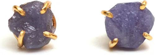 Miniatura 133 de Gempires Natural Raw Prong Setting Stud Earrings, 8-10 mm Crystals Earring, Handmade Jewelry, Gift for Her