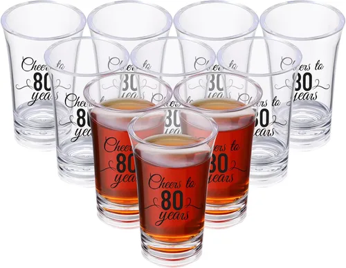 Miniatura 13 de Sliner Paquete de 48 Vasos de Chupito de Cumpleaños a Granel 1.4oz Brindis a los 30/40/50/60/70/80 Años Vaso de Chupito Indestructible Base Gruesa