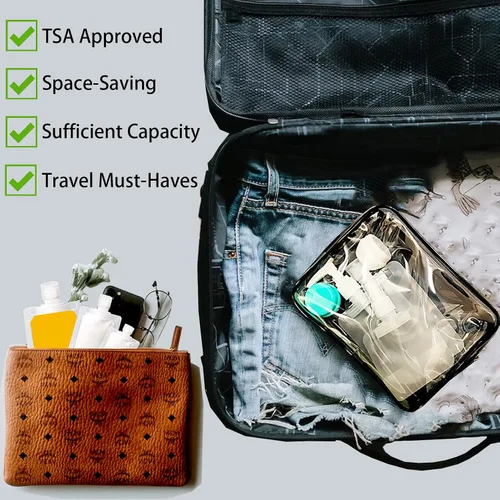 Miniatura 5 de 29 bolsas de viaje recargables de tamaño de viaje, bolsas de viaje vacías aprobadas por la TSA para artículos de tocador, contenedores de viaje